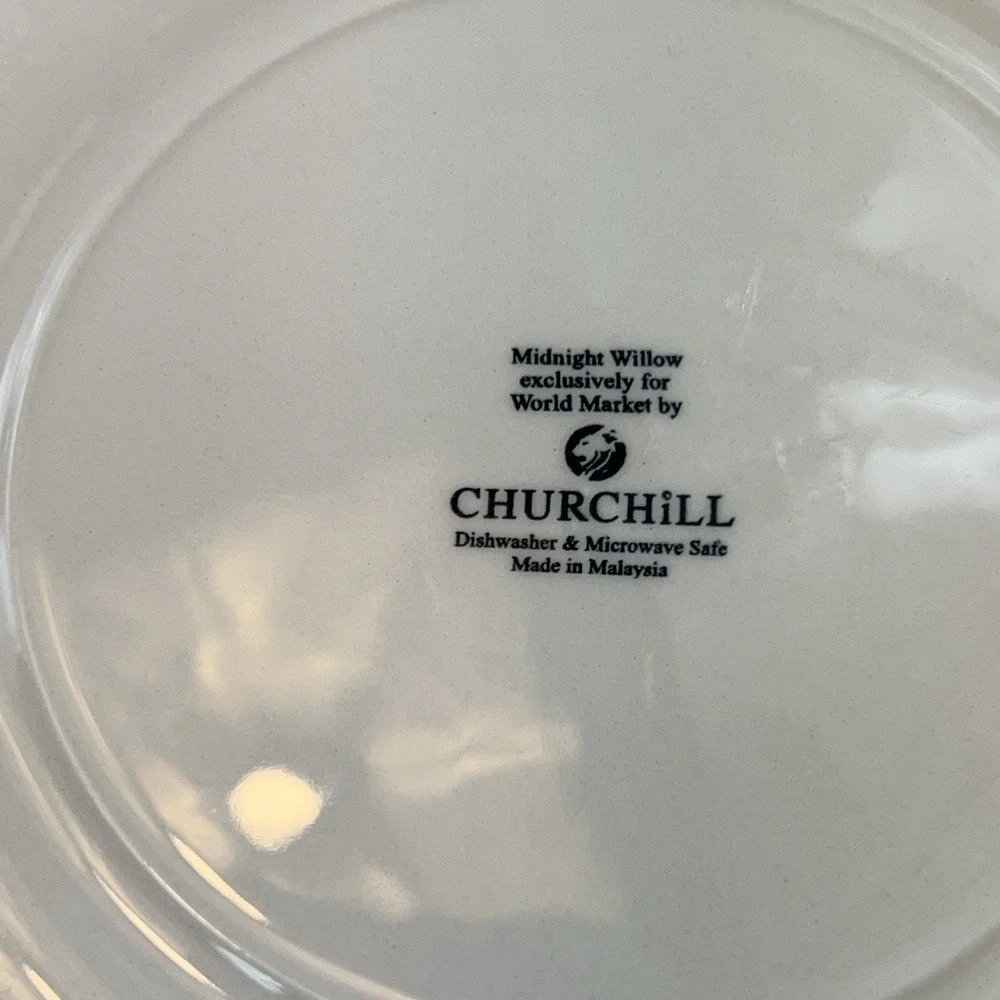 Churchill Midnight Willow Set 4 Dinner Plates 10